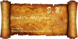 Domán Mónika névjegykártya